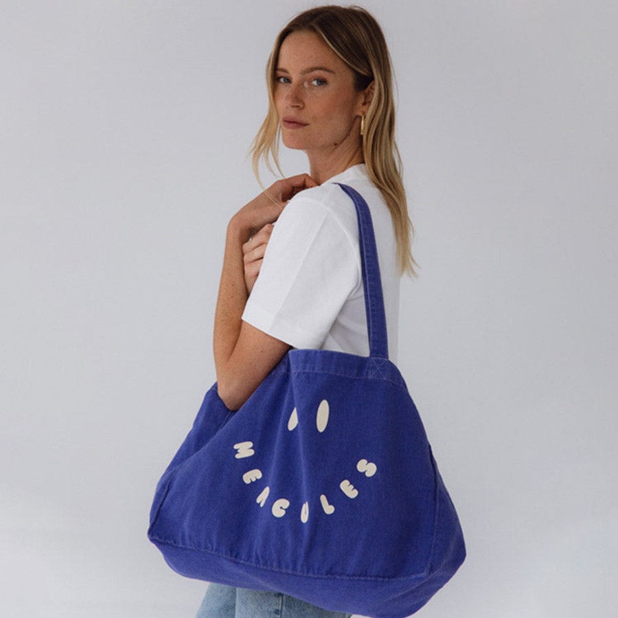 Mercules Canvas Tote Smiley Azul New